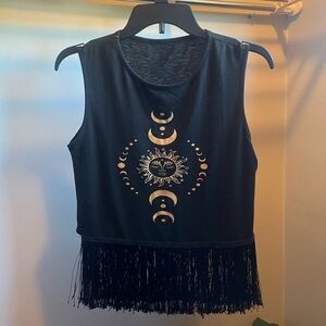 Moon and Sun fringe tank top
